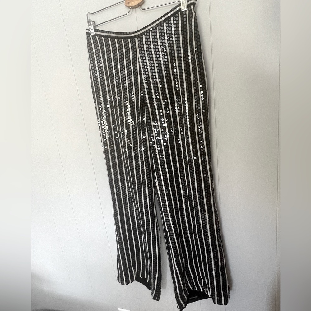 Oscar by Oscar de la Renta Sequin Stripe Pant Size 12